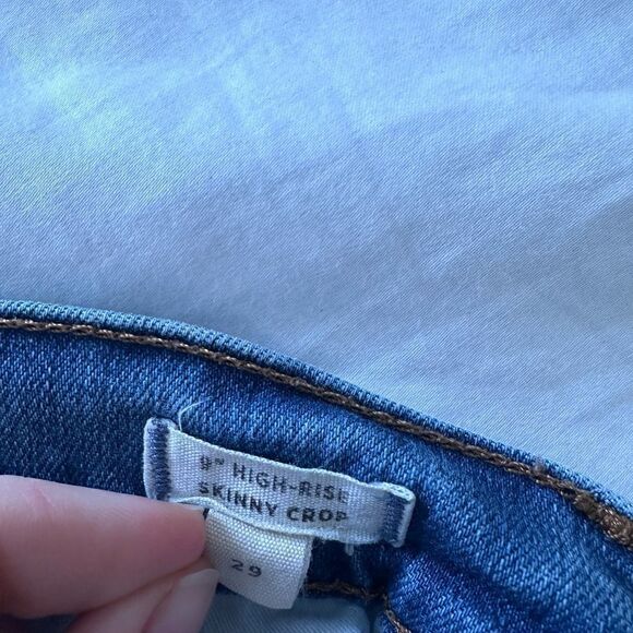 Madewell 9 Inch High Rise Skinny Crop Jeans Delmar Wash Distressed Size 29 - Picture 13 of 15